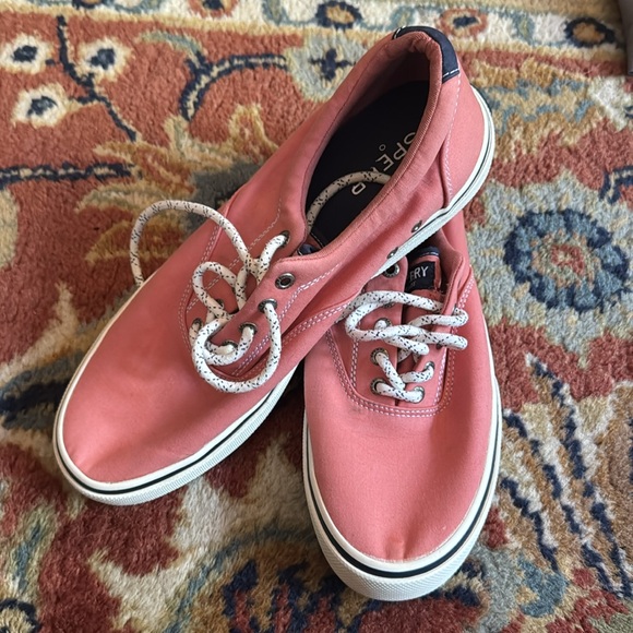 Coral Sperry Sneakers Men’s Size 11 - Picture 2 of 4